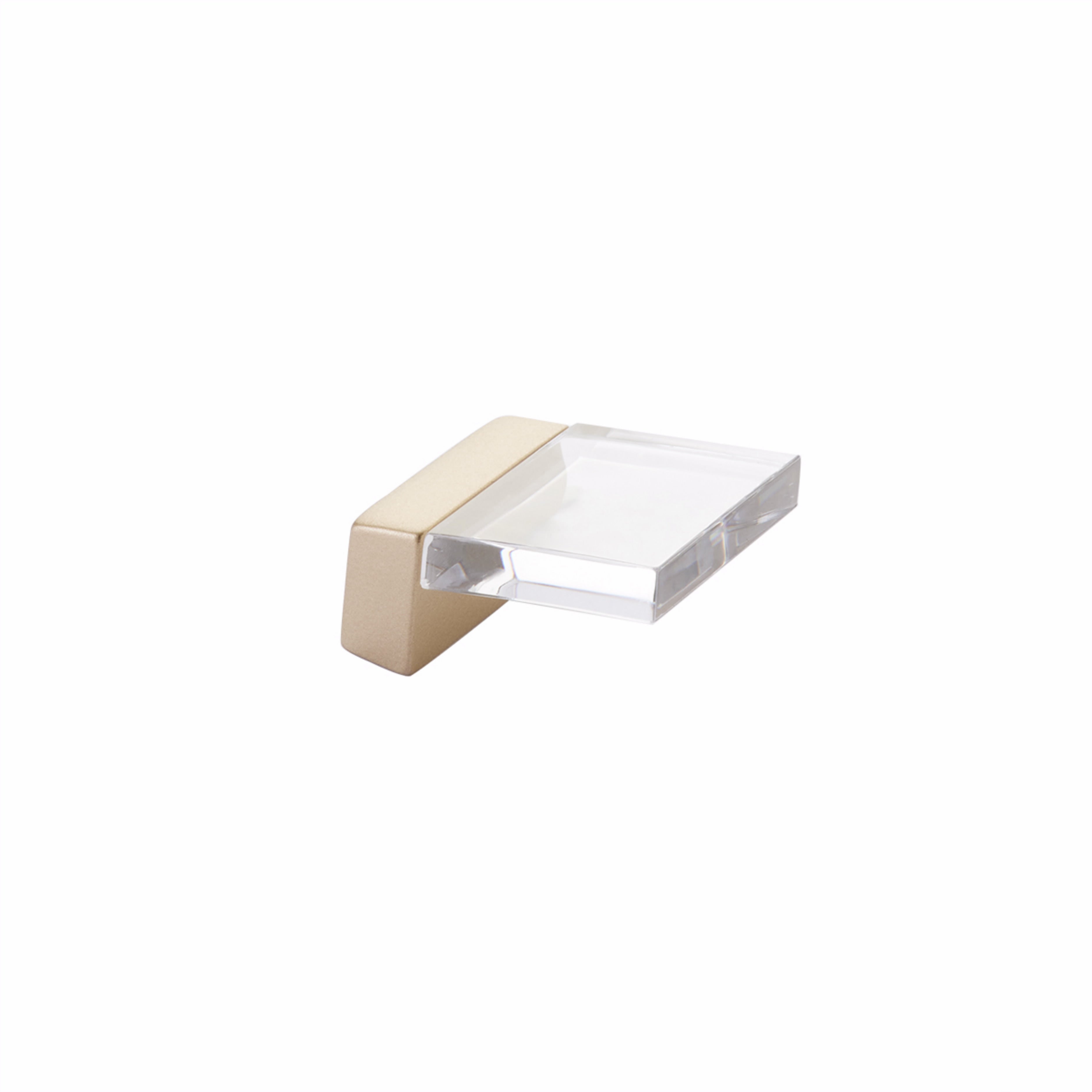 Schaub 319-SSB-CL 5/8" Center to Center Positano Clear Cabinet Finger Pull Signature Satin Brass Finish Main image