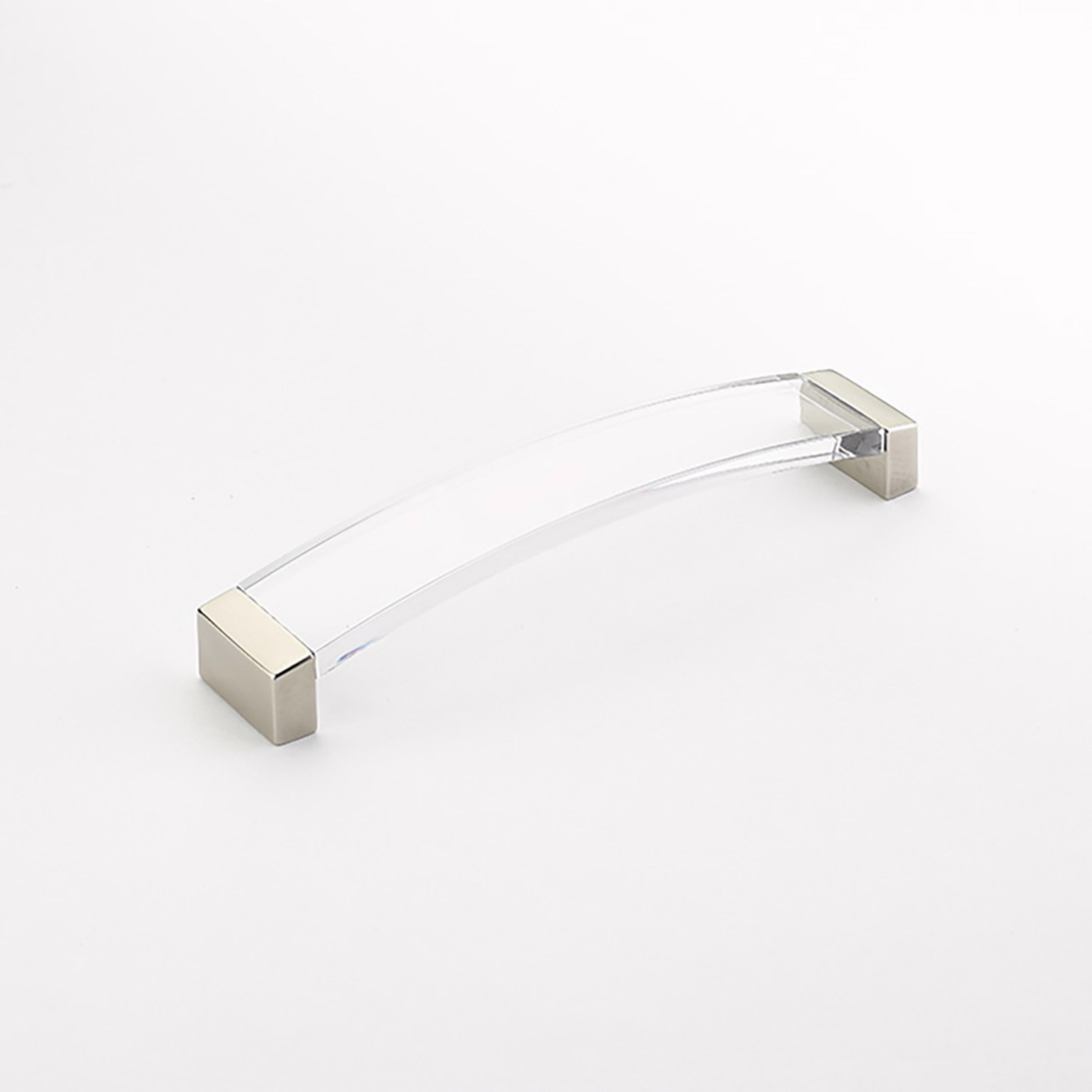 Schaub 321-15-CL 6-5/16" Center to Center Positano Arch Clear Cabinet Pull Satin Nickel Finish