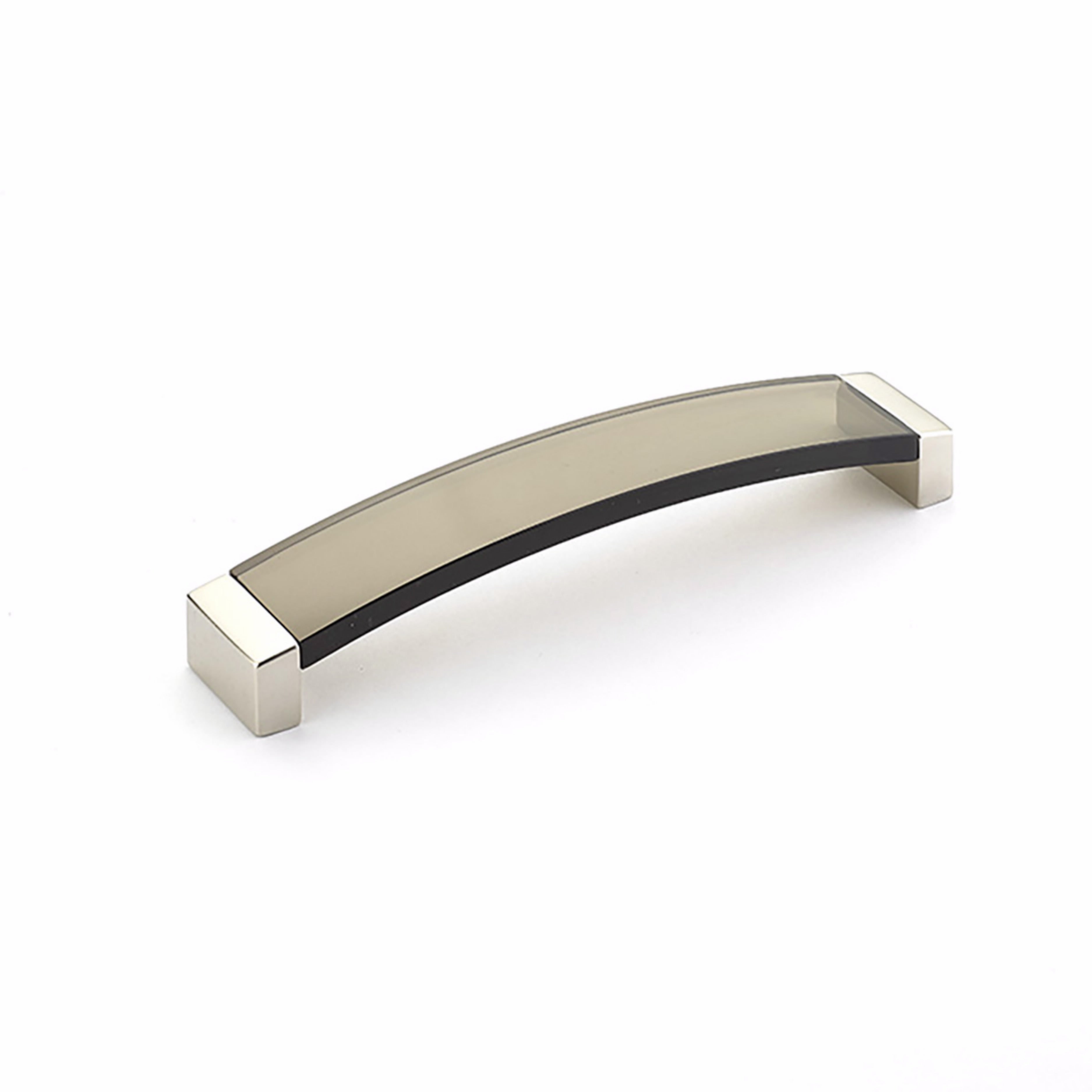 Schaub 321-15-SM 6-5/16" Center to Center Positano Arch Smoke Cabinet Pull Satin Nickel Finish Main image
