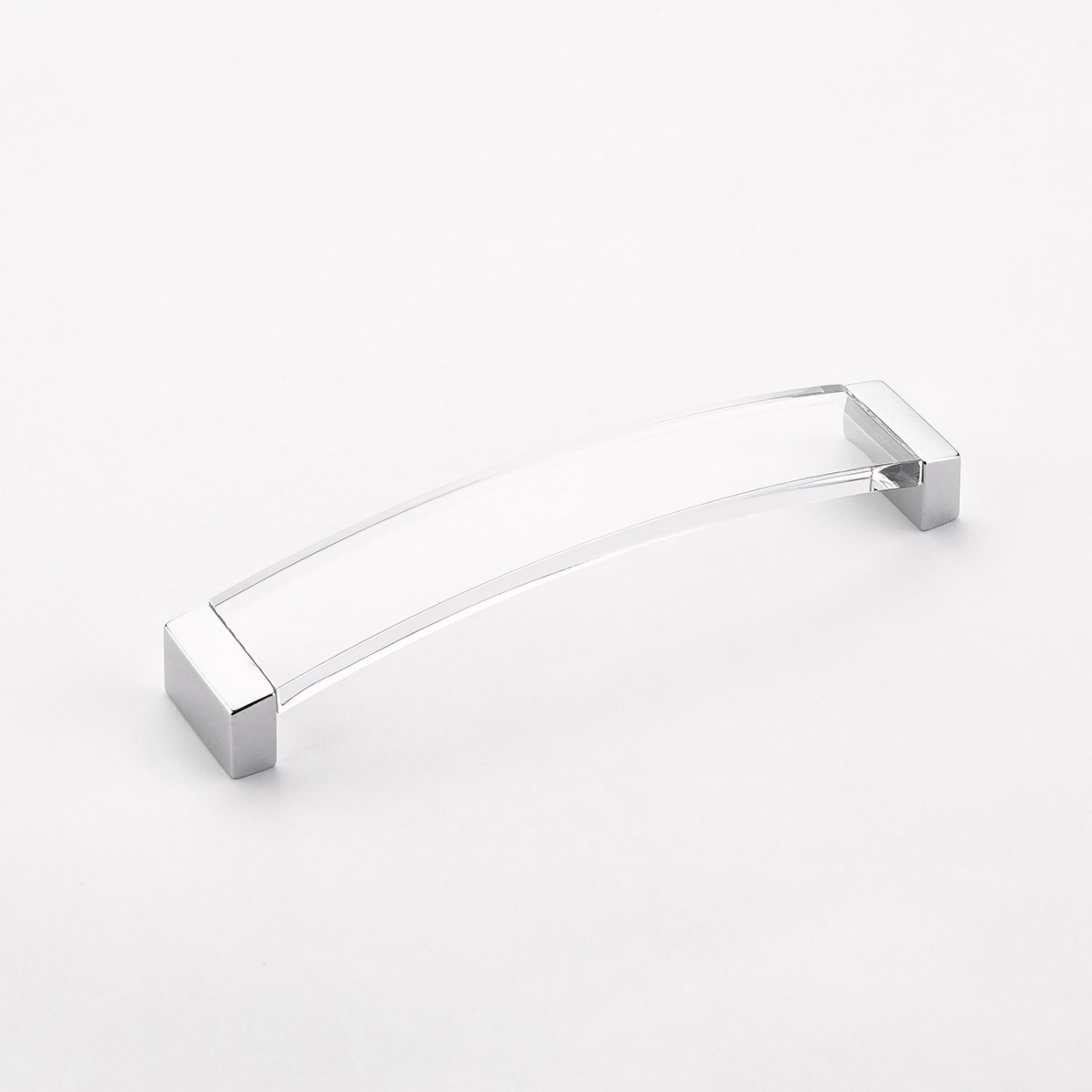 Schaub 321-26-CL 6-5/16" Center to Center Positano Arch Clear Cabinet Pull Polished Chrome Finish Main image
