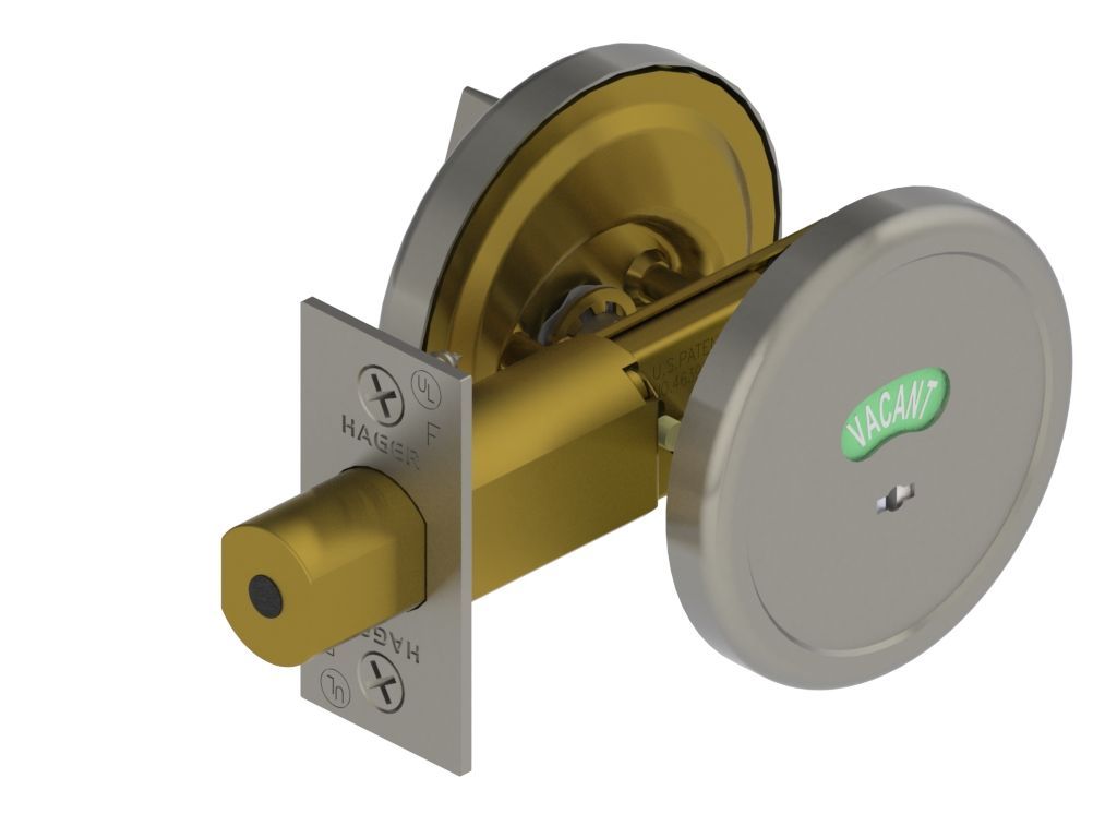 Hager 321626D Thumbturn by Occupancy Indicator Deadbolt Satin Chrome Finish - * Not Returnable *