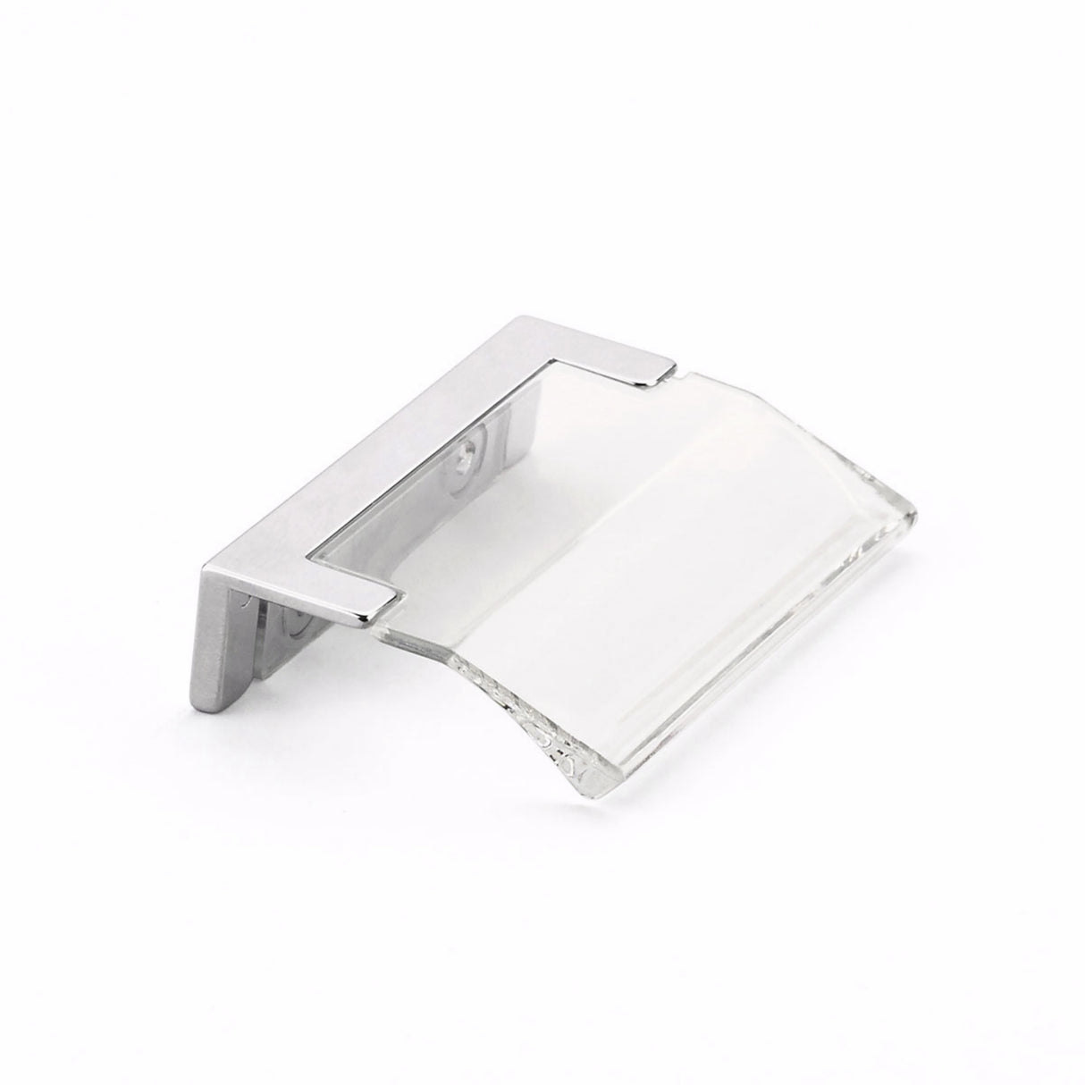 Schaub 323-26-CL 1-1/4" Center to Center Positano Arch Clear Cabinet Edge Pull Polished Chrome Finish