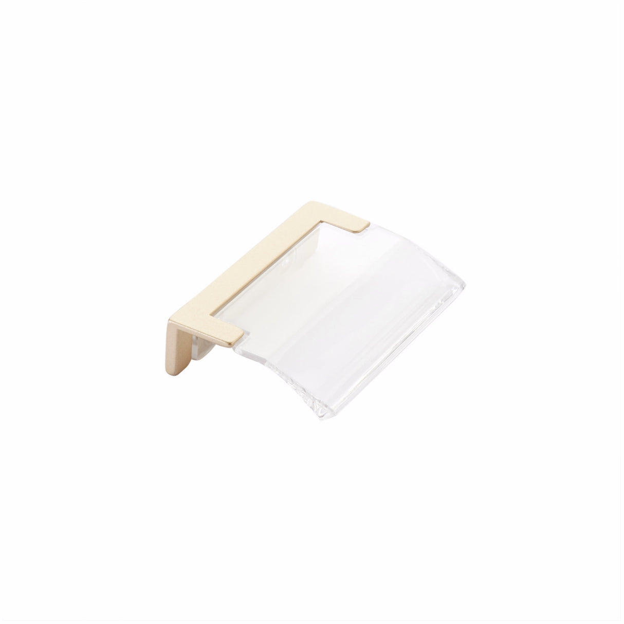Schaub 323-SSB-CL 1-1/4" Center to Center Positano Arch Clear Cabinet Edge Pull Signature Satin Brass Finish