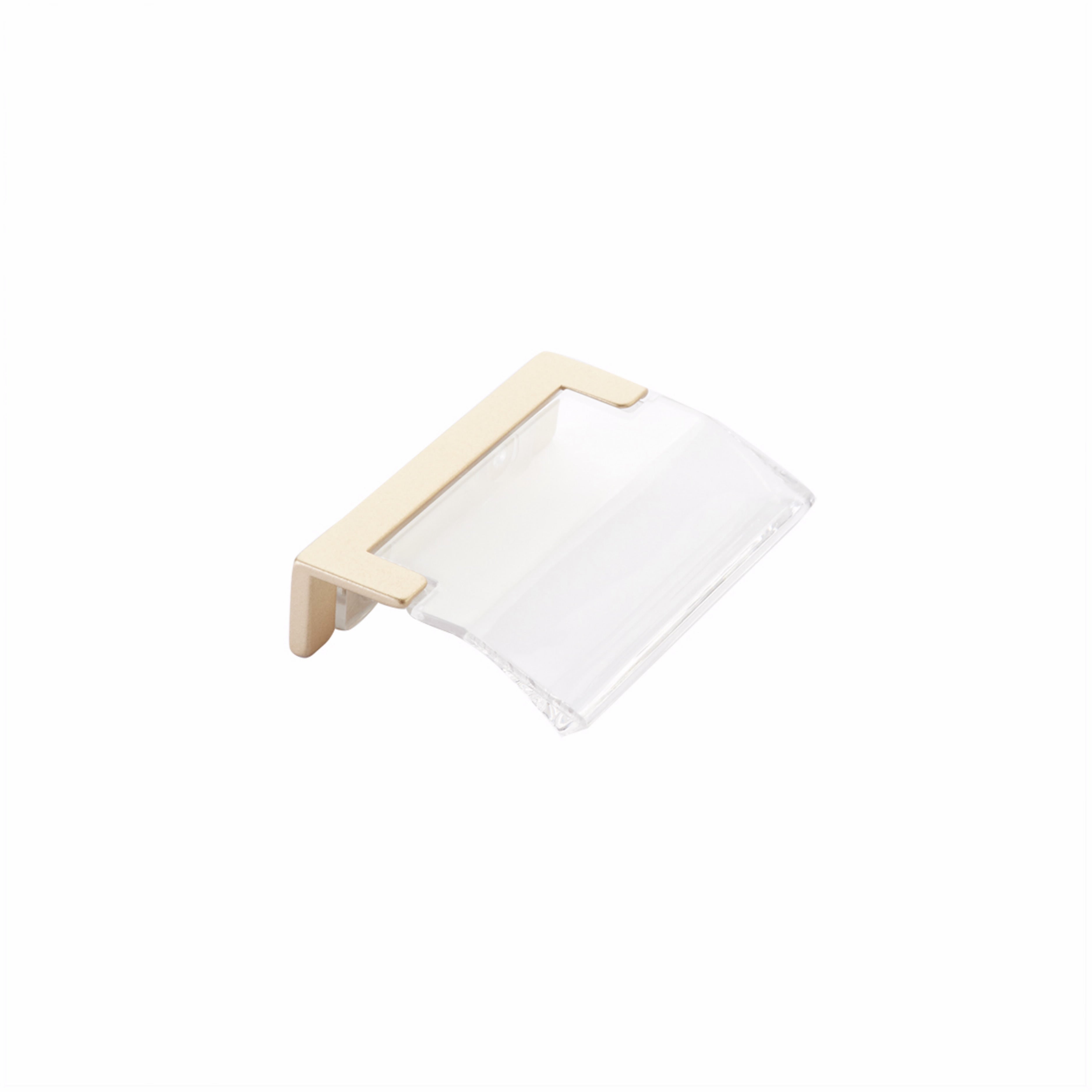 Schaub 323-SSB-CL 1-1/4" Center to Center Positano Arch Clear Cabinet Edge Pull Signature Satin Brass Finish