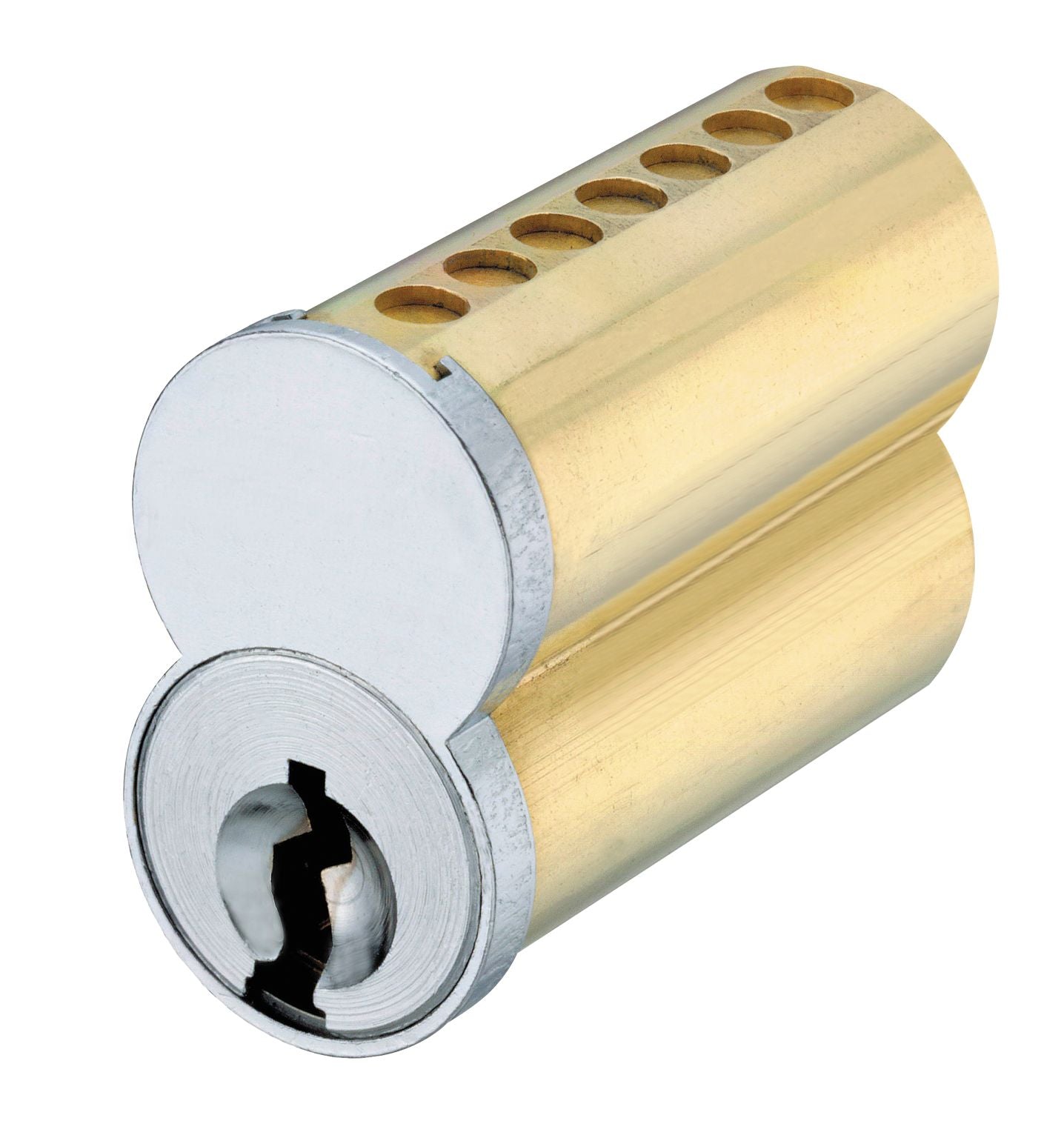 Medeco 337B01W26AWCS 7 Pin Uncombinated Small Format Interchangeable Core with WC Keyway and Clip Retainer Satin Chrome Finish Main image