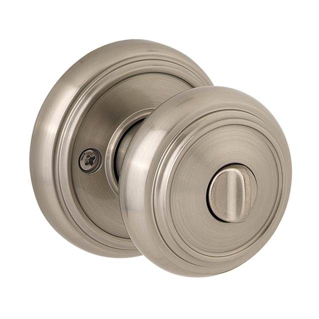 Baldwin Prestige 353ATKRDB15 Privacy Alcott Knob with Round Rose with 6AL Latch and RCS Strike Satin Nickel Finish