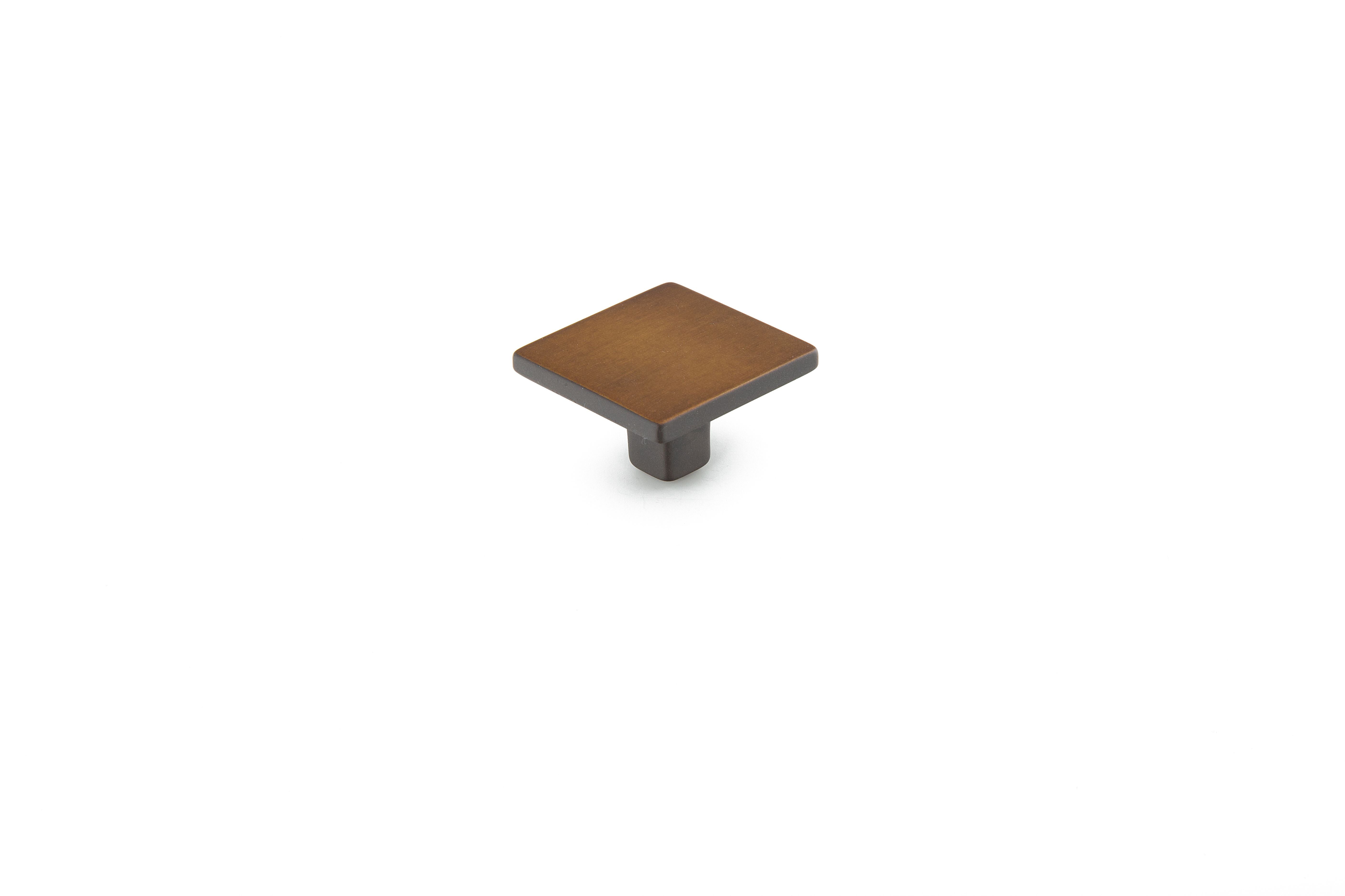 Schaub 360-BRBZ 1-3/8" Armadio Square Cabinet Knob Burnished Bronze Finish Main image