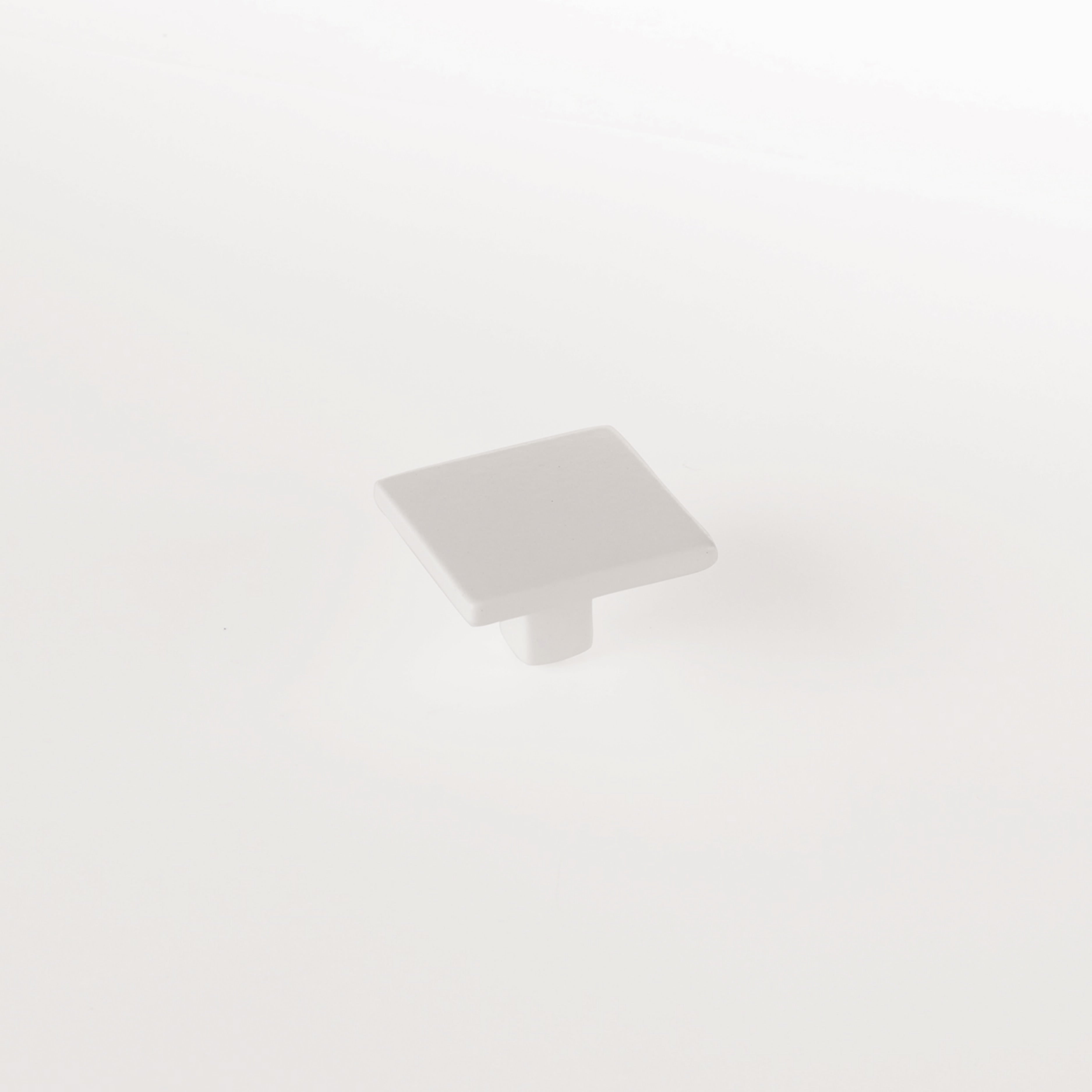 Schaub 360-MW Armadio 1-3/8" Square Cabinet Knob Matte White Finish Main image