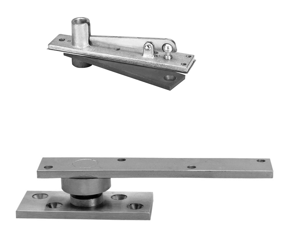 Rixson 37026D Center Hung Pivot Set with 340 Top Pivot Satin Chrome Finish Main image