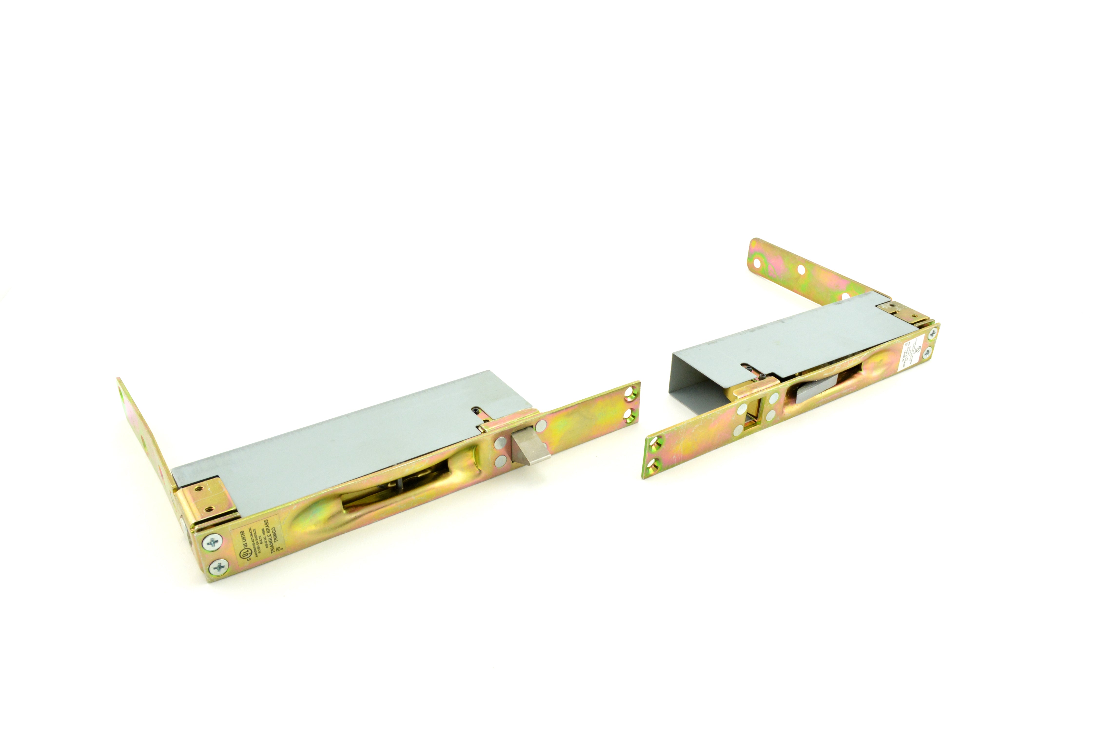 Trimco 3825LX3815L626630 Pair of Long UL Semi-Automatic Flush Bolt for Wood Doors Satin Chrome by Satin Stainless Steel Finish Main image