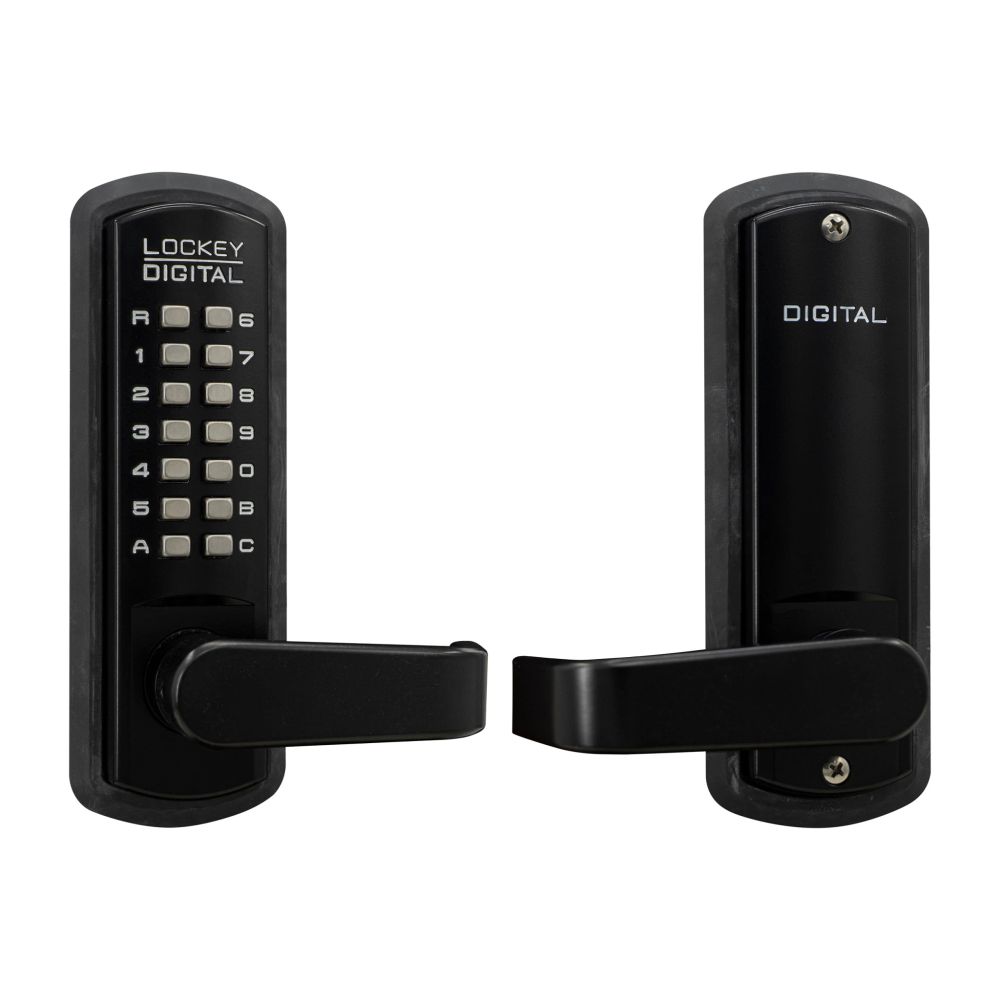 Lockey 3835JBMG Mechanical Keyless Lever Lock with Passage Function and Single Combination Jet Black Marine Grade Finish