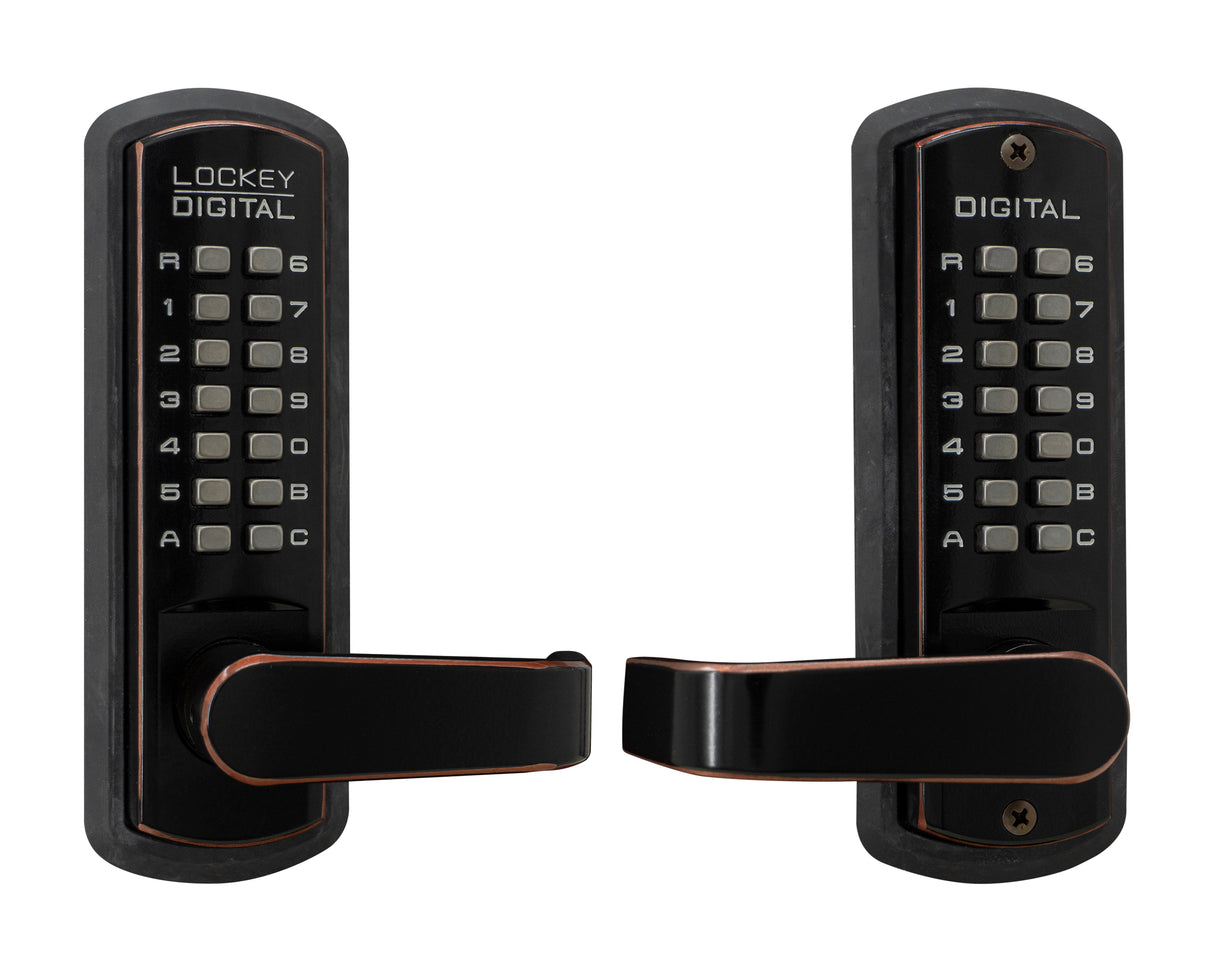 Lockey 3835OILDC Mechanical Keyless Lever Lock with Passage Function and Double Combination Oil Rubbed Bronze Finish