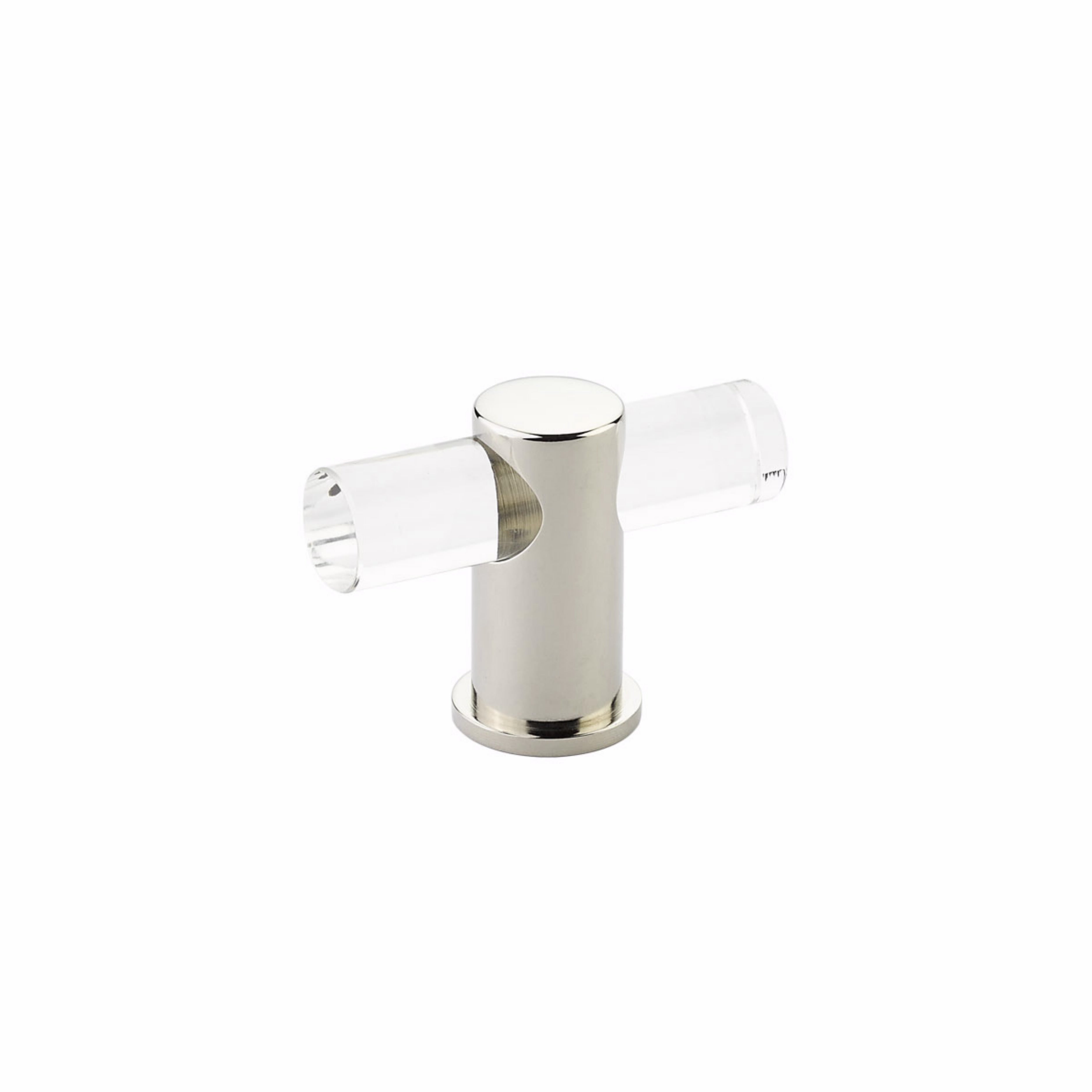 Schaub 401-PN Lumiere Cabinet T Knob with Acrylic Polished Nickel Finish Main image