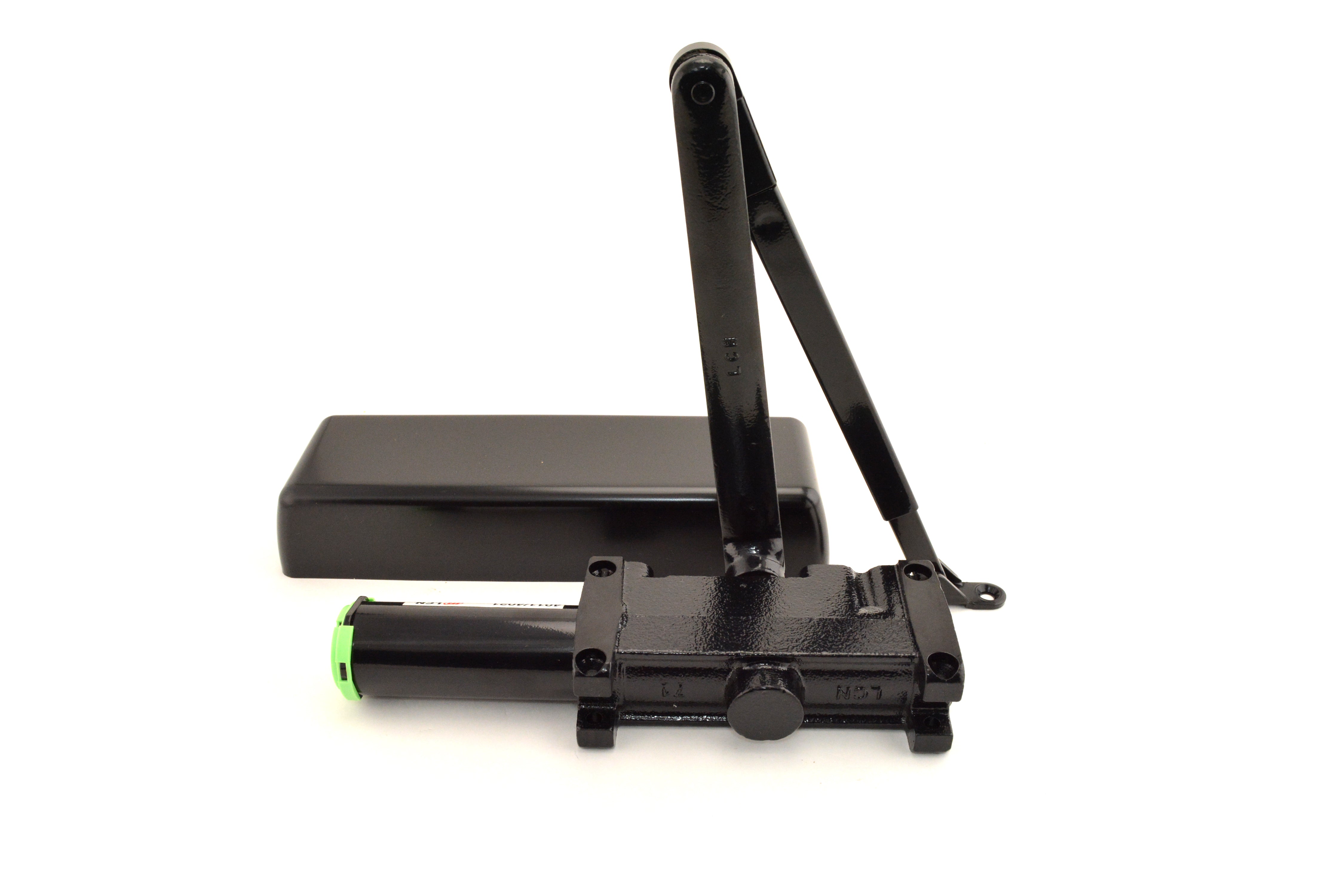 LCN 4011REGGLBLKRH Right Hand Size 1 Surface Mounted Pull Side Smoothee Heavy Duty Door Closer with TBSRT Thru Bolts 693 Black Finish Main image