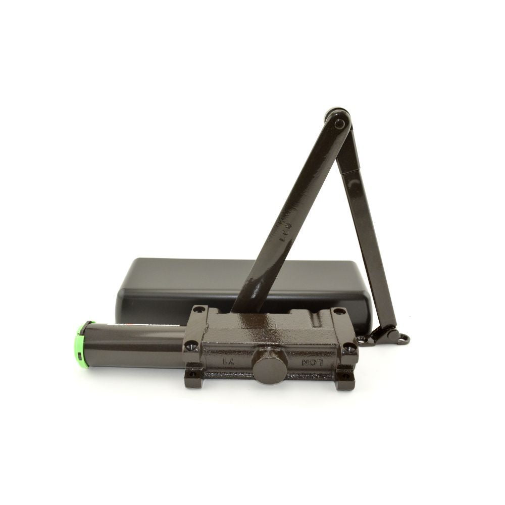 LCN 4011REGDKBRZLH Left Hand Size 1 Surface Mounted Pull Side Smoothee Heavy Duty Door Closer with TBSRT Thru Bolts 695 Dark Bronze Finish Main image
