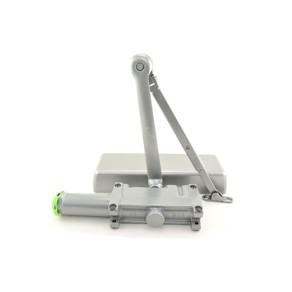 LCN 4011HALRH Right Hand Size 1 Surface Mounted Pull Side Smoothee Heavy Duty Hold Open Door Closer with TBSRT Thru Bolts 689 Aluminum Finish Main image