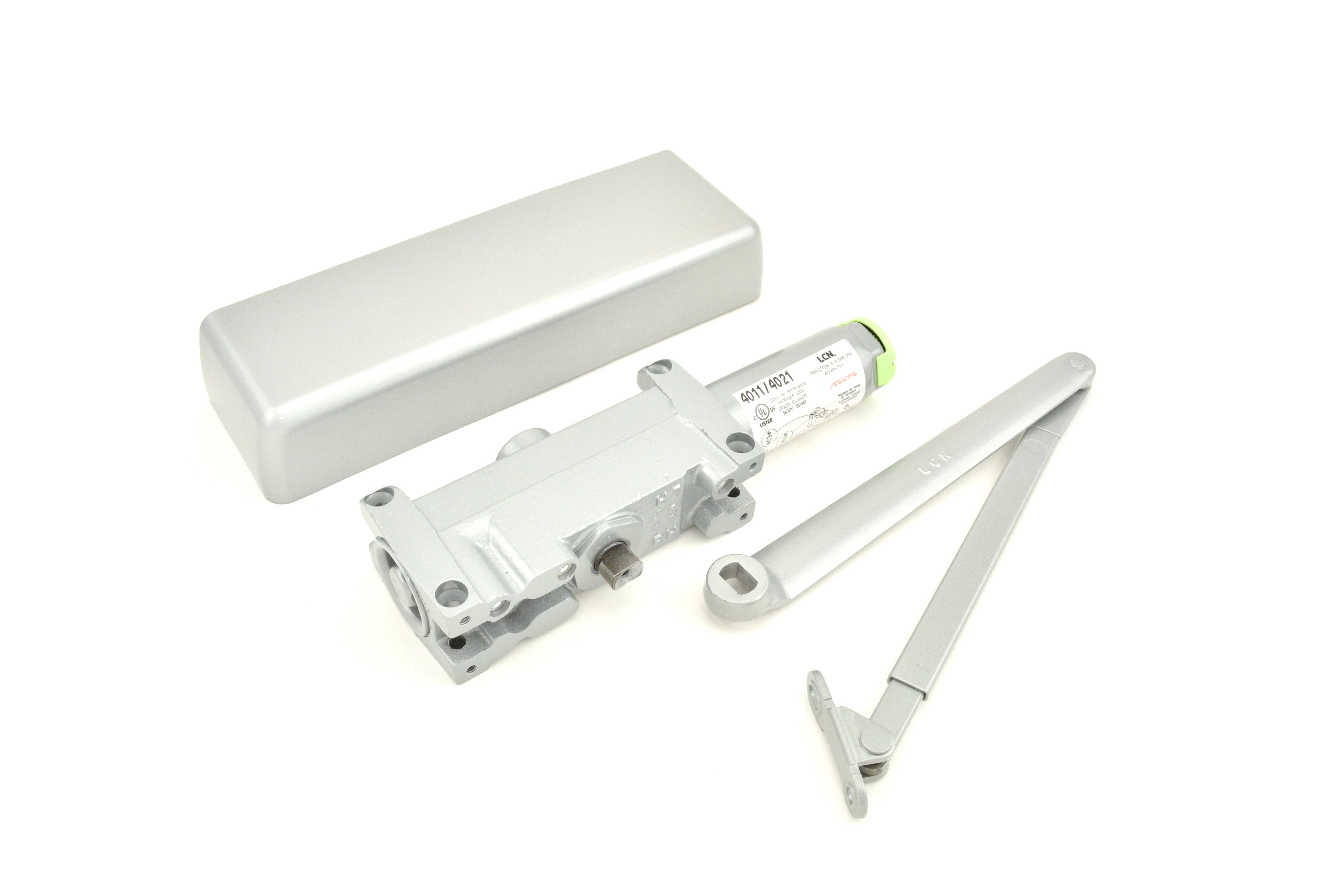 LCN 4021REGALLH Left Hand Adjustable 1-5 Top Jamb Push Side Mounted Door Closer with TBSRT Thru Bolts 689 Aluminum Finish Main image