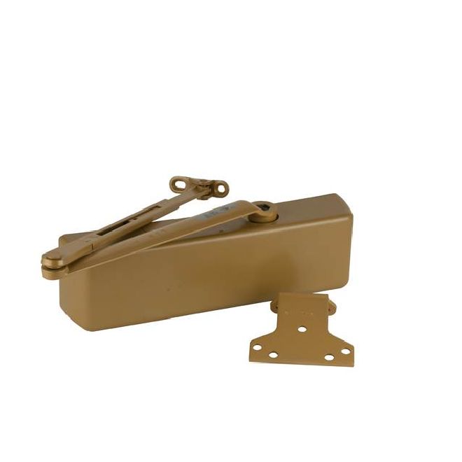 LCN 4040XPRWPABRASS Parallel Arm Super Smoothee Heavy Duty Adjustable 1-6 Surface Mounted Regular Door Closer with TBSRT Thru Bolts 696 Brass Finish Main image