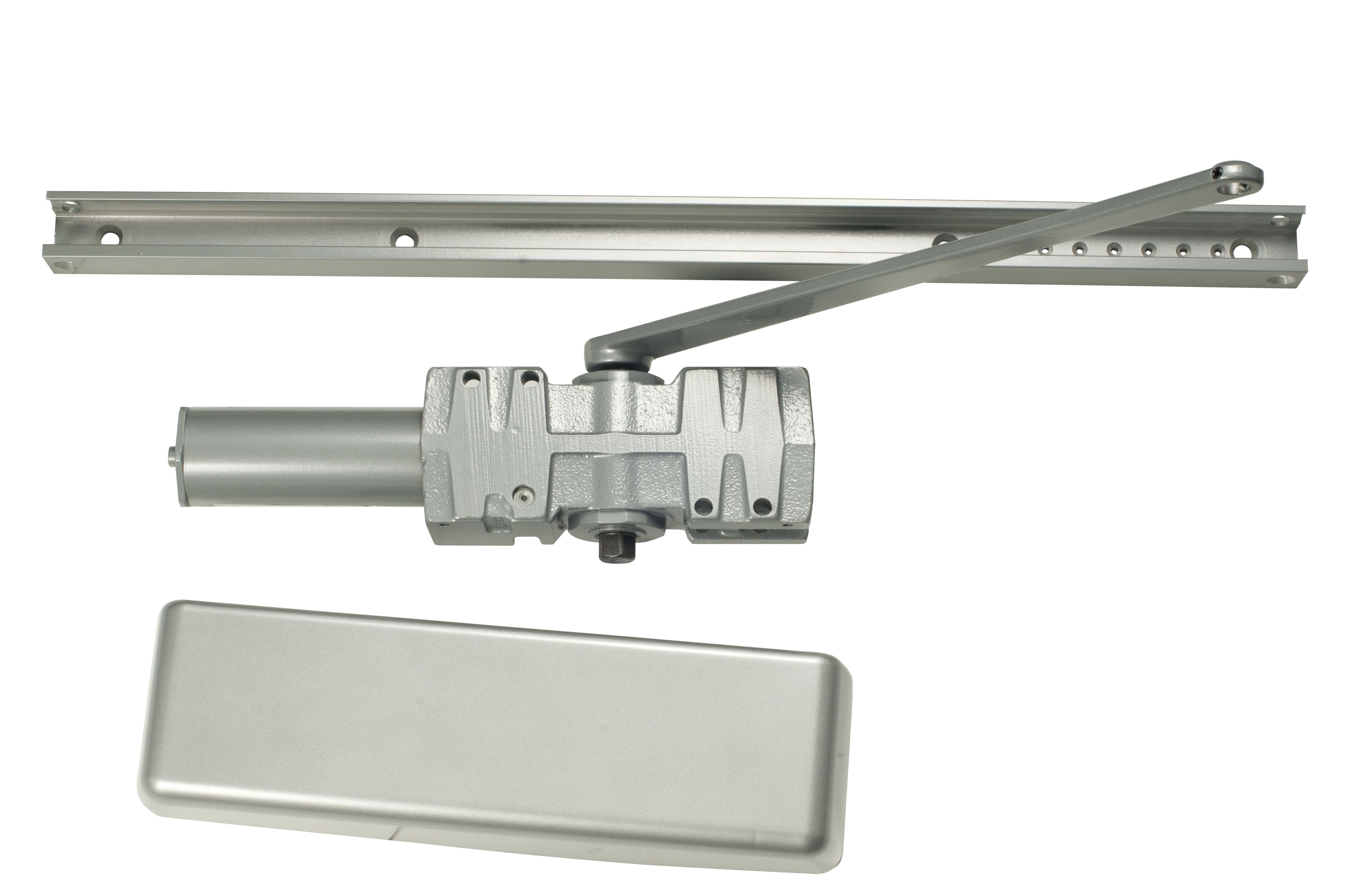 LCN 4040XPTSTDAL Super Smoothee Heavy Duty Adjustable 1-4 Surface Mounted Regular Track Door Closer with TBSRT Thru Bolts 689 Aluminum Finish Main image