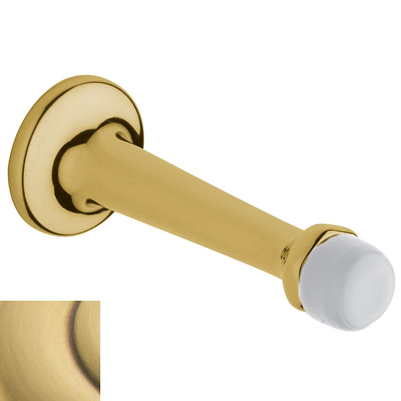 Baldwin 4045060 3" Wall Bumper Satin Brass and Brown Finish