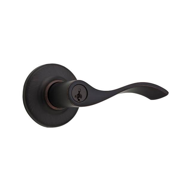Kwikset 405BL-11PS Balboa Lever Entry Door Lock SmartKey with 6AL Latch and RCS Strike Venetian Bronze Finish