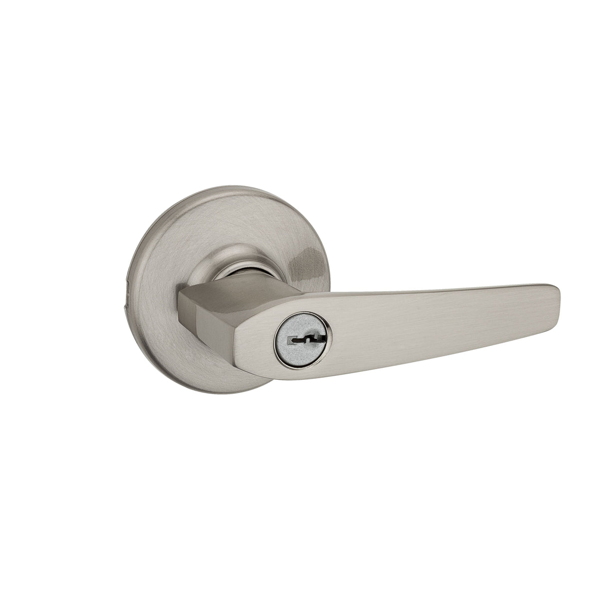 Kwikset 405DL-15 Delta Lever Entry Door Lock with 6AL Latch and RCS Strike Satin Nickel Finish