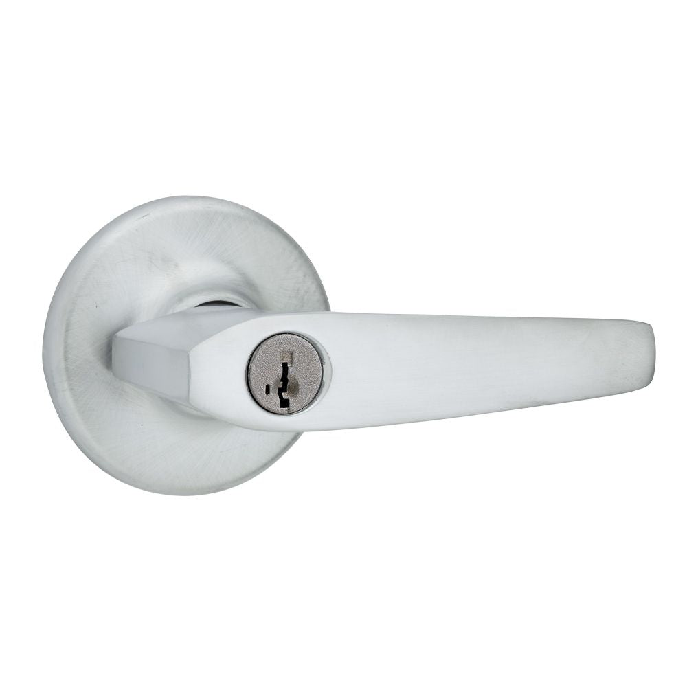 Kwikset 405DL-26DS Delta Lever Entry Door Lock SmartKey with 6AL Latch and RCS Strike Satin Chrome Finish
