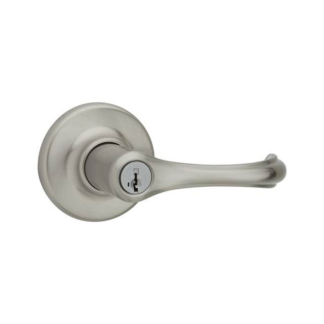 Kwikset 405DNL-15S Dorian Lever Entry Door Lock SmartKey with 6AL Latch and RCS Strike Satin Nickel Finish