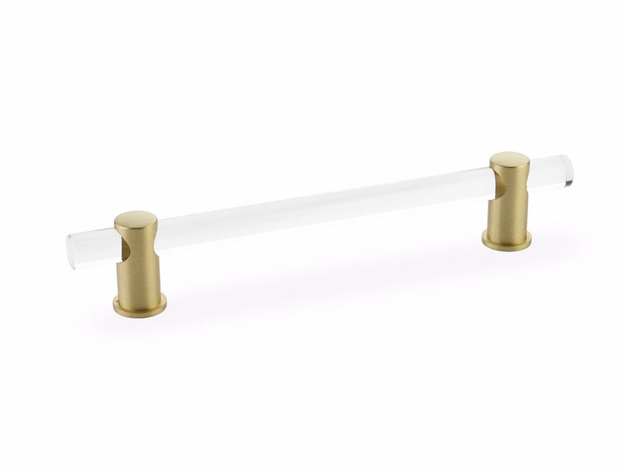 Schaub 406-SB 6" Center to Center Lumiere Cabinet Pull Satin Brass Finish