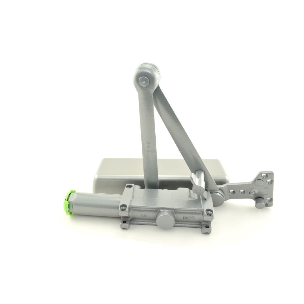 LCN 4111HCUSHALRH Right Hand Heavy Duty Parallel Arm Hold Open Cush Push Side Mount Adjustable 1-5 Door Closer with TBSRT Thru Bolts 689 Aluminum Finish Main image