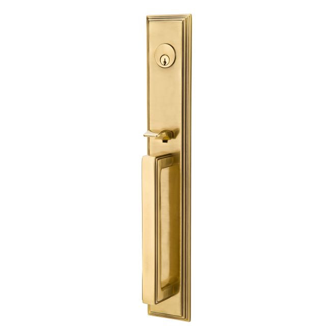 Emtek 4212PUS7 Providence Knob 2-3/8" and 2-3/4" Backset Single Cylinder Melrose Tubular Handleset French Antique Brass Finish Main image