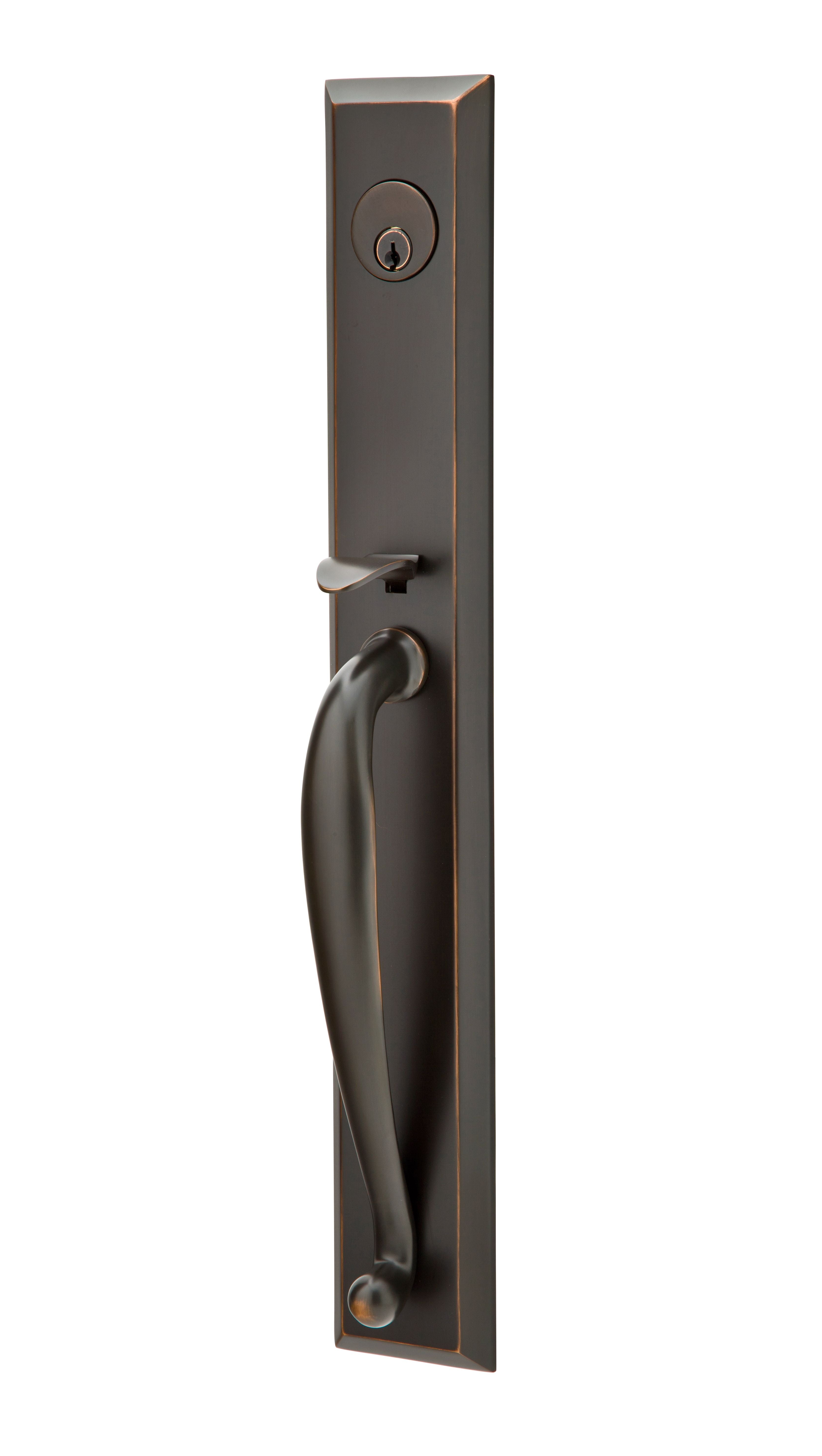 Emtek 4415OTUS10B Old Town Glass Knob 2-3/8" and 2-3/4" Backset Single Cylinder Jefferson Tubular Handleset Oil Rubbed Bronze Finish Main image