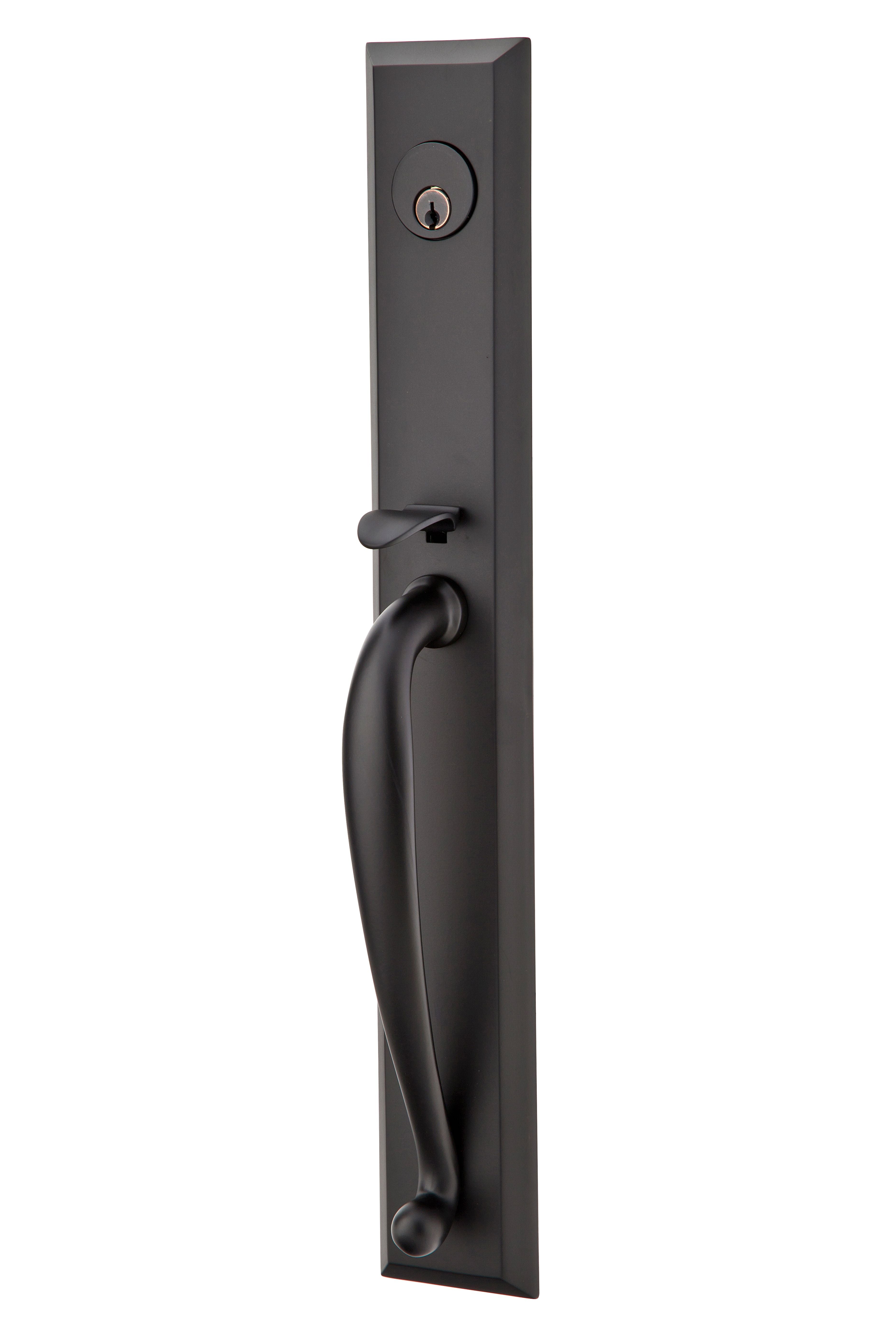 Emtek 4415PUS19 Providence Knob 2-3/8" and 2-3/4" Backset Single Cylinder Jefferson Tubular Handleset Flat Black Finish Main image