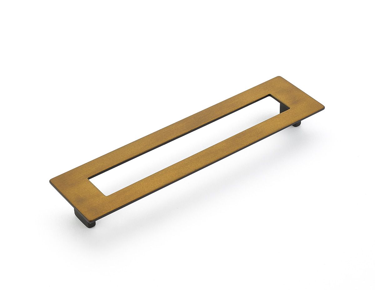 Schaub 446-BRBZ 192mm Center to Center Rectangular Finestrino Cabinet Pull Burnished Bronze Finish