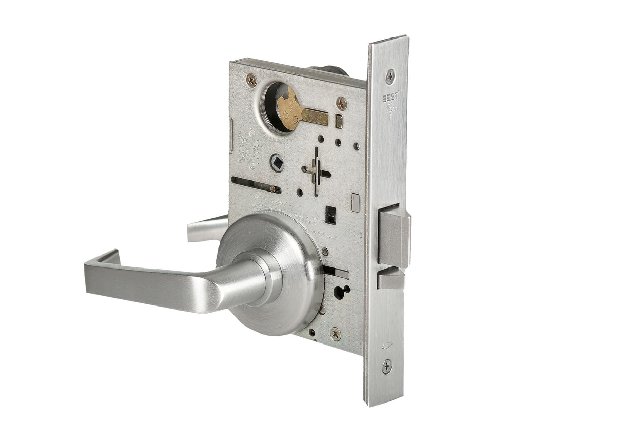 Best 45H7D15H626RH Mortise Lock Storeroom 15 Lever with H Rose Right Hand with 7 Pin Housing Less Core Satin Chrome Finish