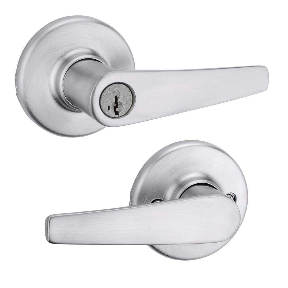 Kwikset 462DL-26DS Delta Lever Vestibule Lock with 6AL Latch and RCS Strike and SmartKey Satin Chrome Finish