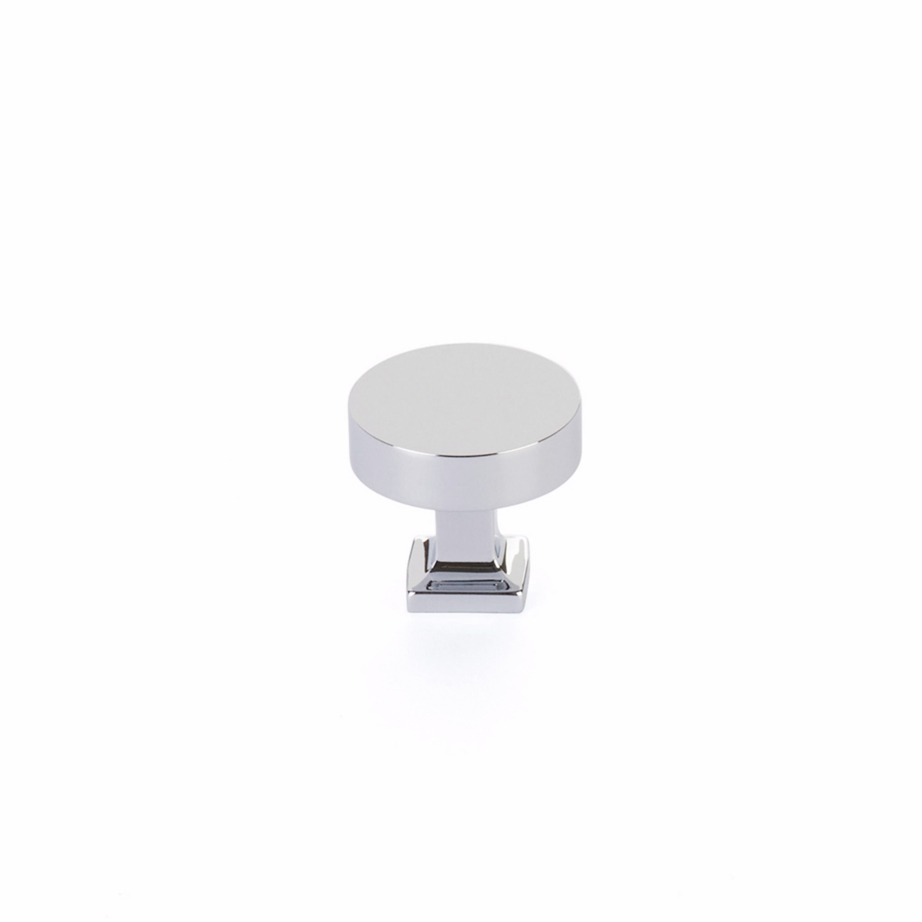 Schaub 469-26 1-1/4" Diameter Haniburton Cabinet Knob with Square Base Polished Chrome Finish Main image