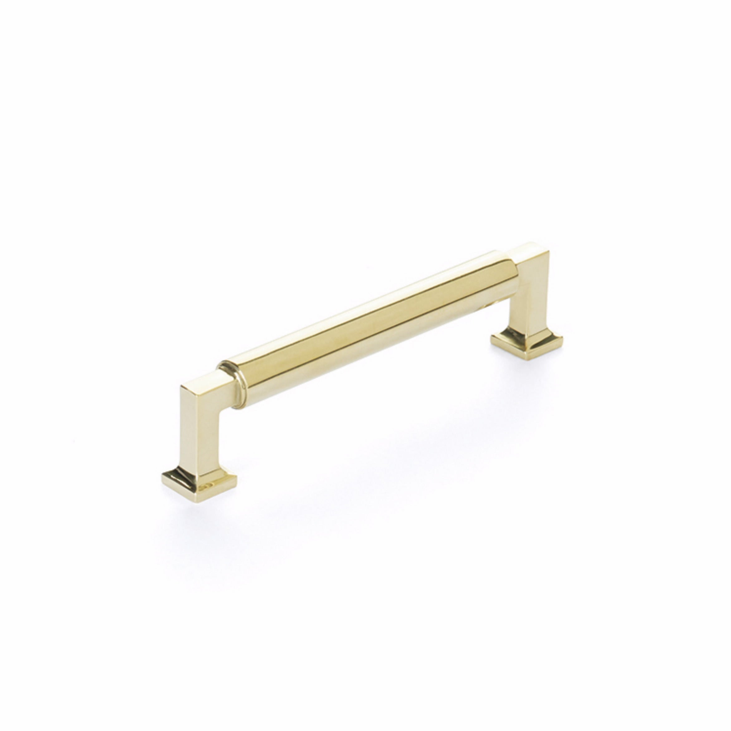 Schaub 475-UNBR 5" Center to Center Haniburton Cabinet Pull Unlacquered Brass Finish Main image