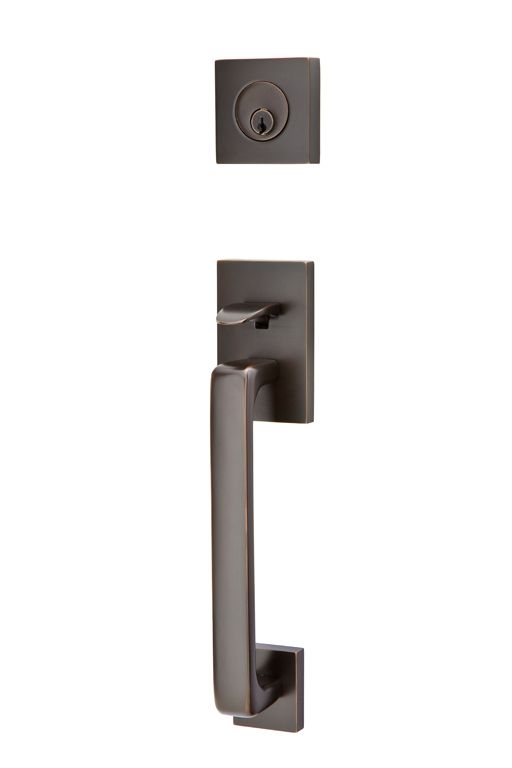 Emtek 4820ROUUS10B Round Knob 2-3/8" and 2-3/4" Backset Single Cylinder Baden Tubular Handleset Oil Rubbed Bronze Finish Main image