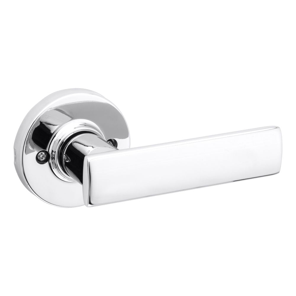 Kwikset 488BRNLRDT-26 Breton Lever Half Dummy with Round Rose Bright Chrome Finish