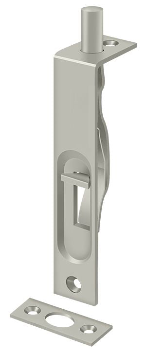 Deltana 4FBS15 4" Flush Bolt; Heavy Duty; Satin Nickel Finish Main image