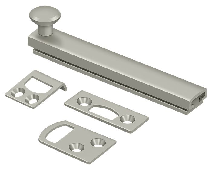 Deltana 4SBCS15 4" Surface Bolt; Concealed Screw; Heavy Duty; Satin Nickel Finish Main image