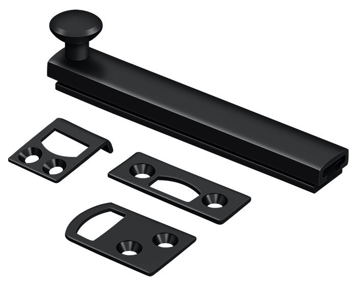 Deltana 4SBCS19 4" Surface Bolt; Concealed Screw; Heavy Duty; Black Finish Main image