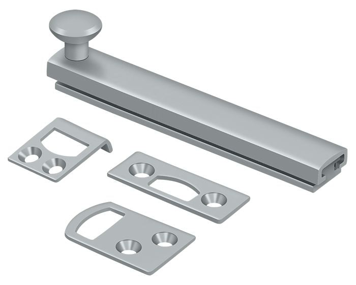 Deltana 4SBCS26D 4" Surface Bolt; Concealed Screw; Heavy Duty; Satin Chrome Finish Main image