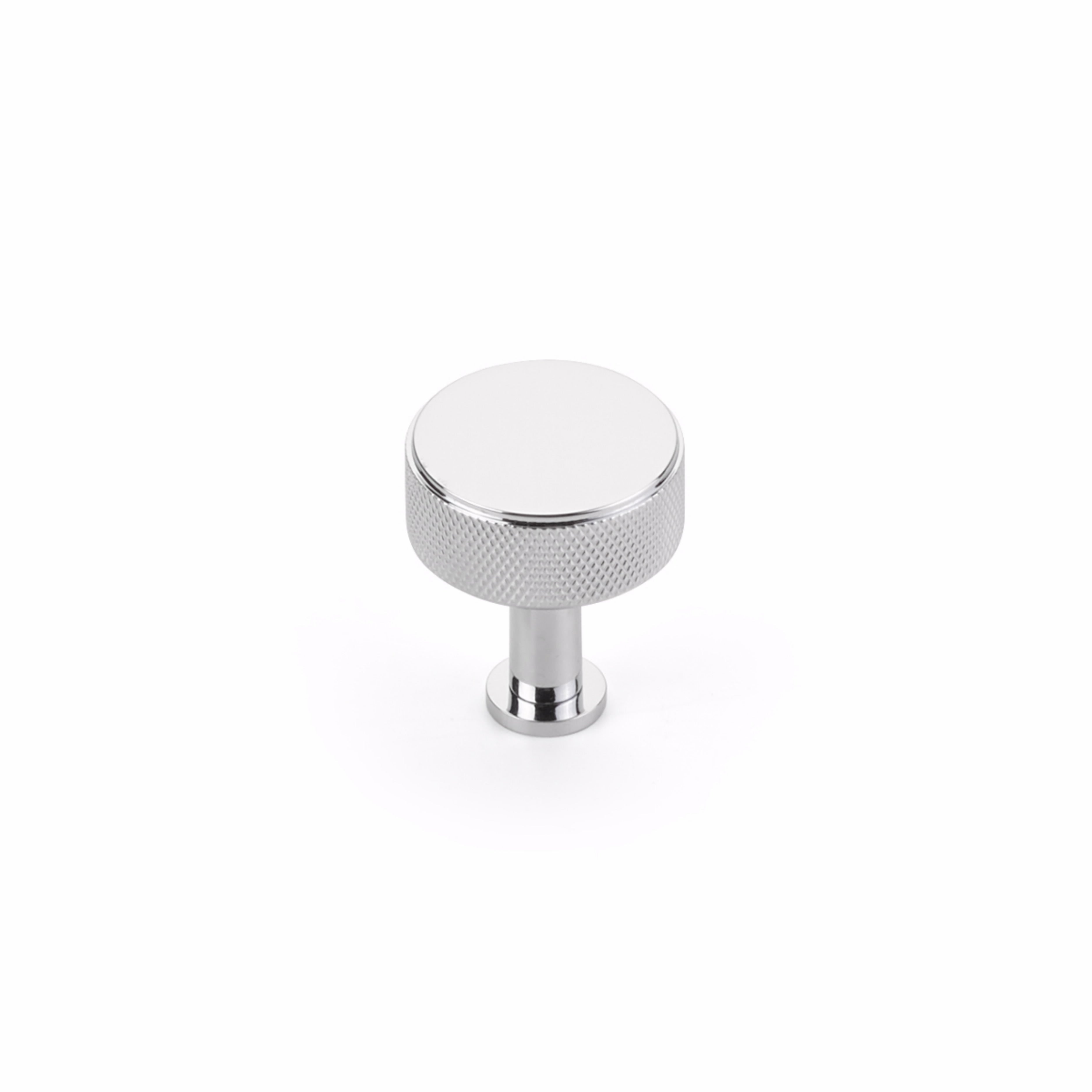 Schaub 5002-26 1-1/4" Center to Center Pub House Knurled Cabinet Knob Polished Chrome Finish Main image