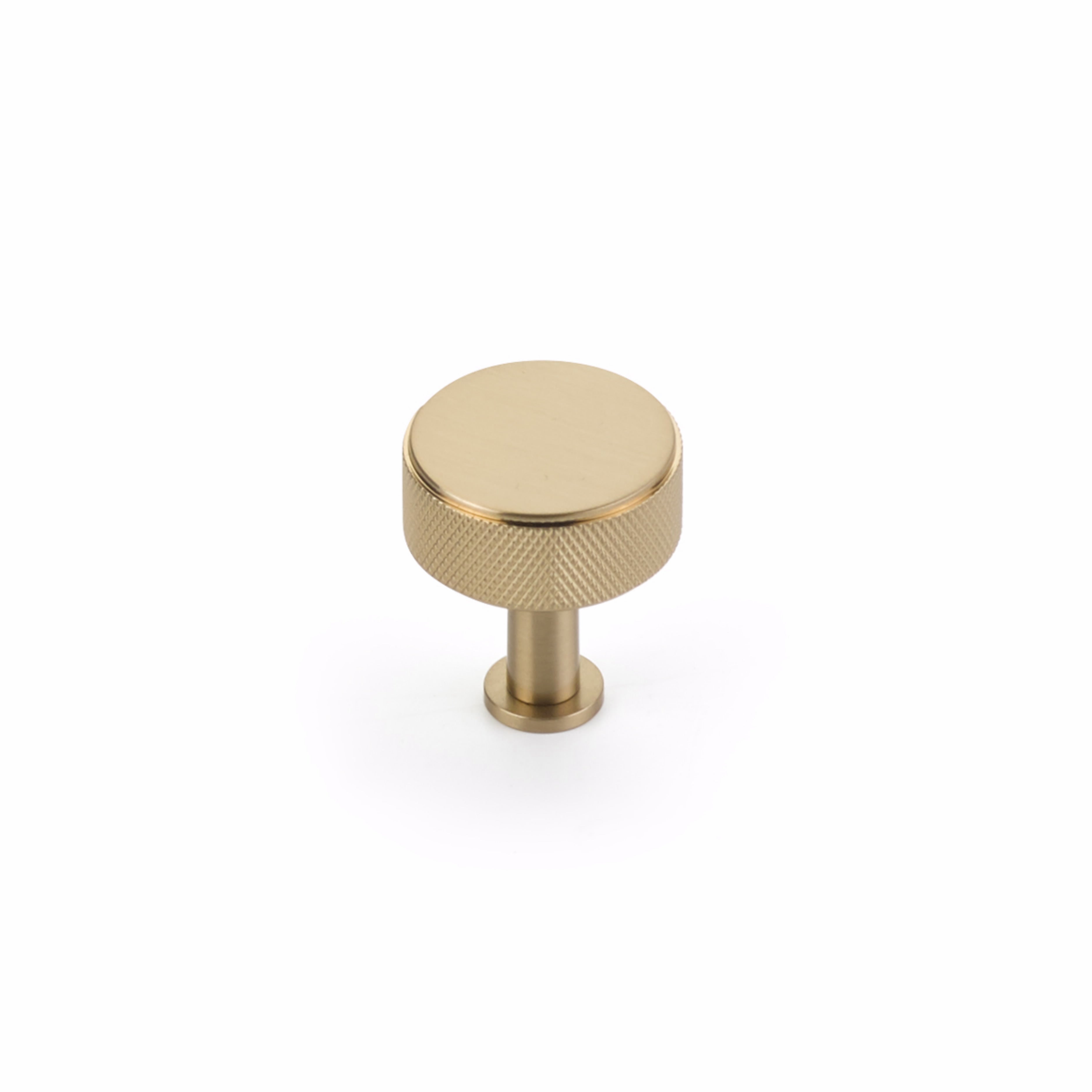 Schaub 5002-SSB 1-1/4" Center to Center Pub House Knurled Cabinet Knob Signature Satin Brass Finish Main image