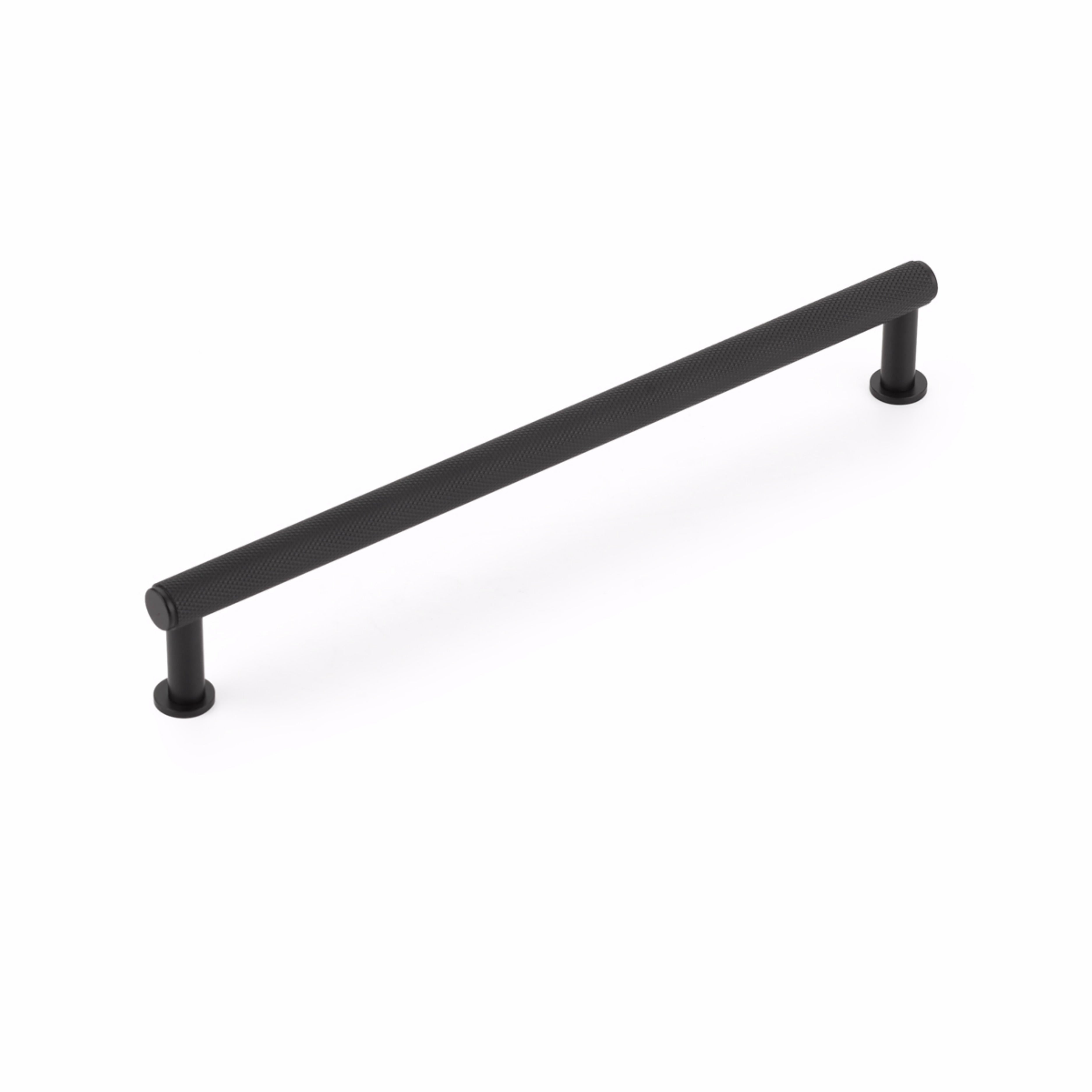 Schaub 5008-MB 8" Center to Center Pub House Knurled Cabinet Pull Matte Black Finish Main image