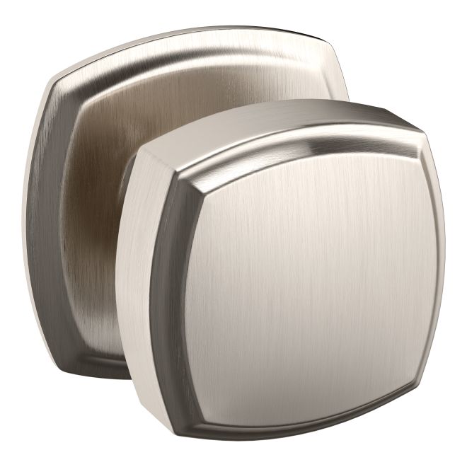 Baldwin 5011056IDM Preconfigured 5011 Knob with 5058 Rose Half Dummy Lock Lifetime Satin Nickel Finish - Baldwin Quickship Item *