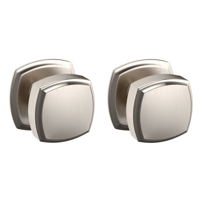 Baldwin 5011056PASS Preconfigured 5011 Knob with 5058 Rose Passage Lock with 2-3/8" Backset and Full Lip Strike Lifetime Satin Nickel Finish - Baldwin Quickship Item *