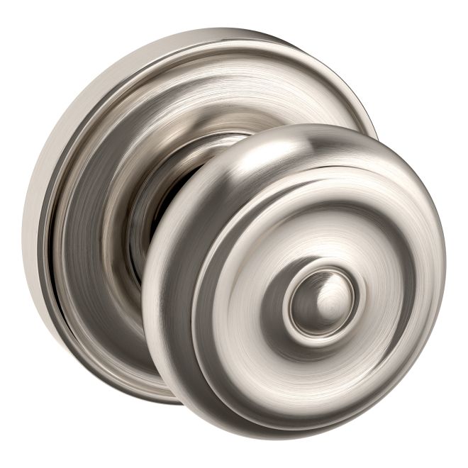 Baldwin 5020056IDM Preconfigured 5020 Colonial Knob with 5048 Rose Half Dummy Lock Lifetime Satin Nickel Finish - Baldwin Quickship Item *